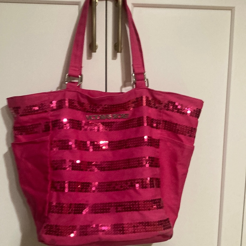 Victorias Secret Pink Sequin Tote Bag